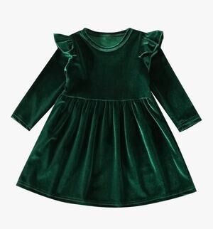 IDOPIP Toddler Baby Girls Velvet Tutu Dress Long Sleeve Princess Size 80